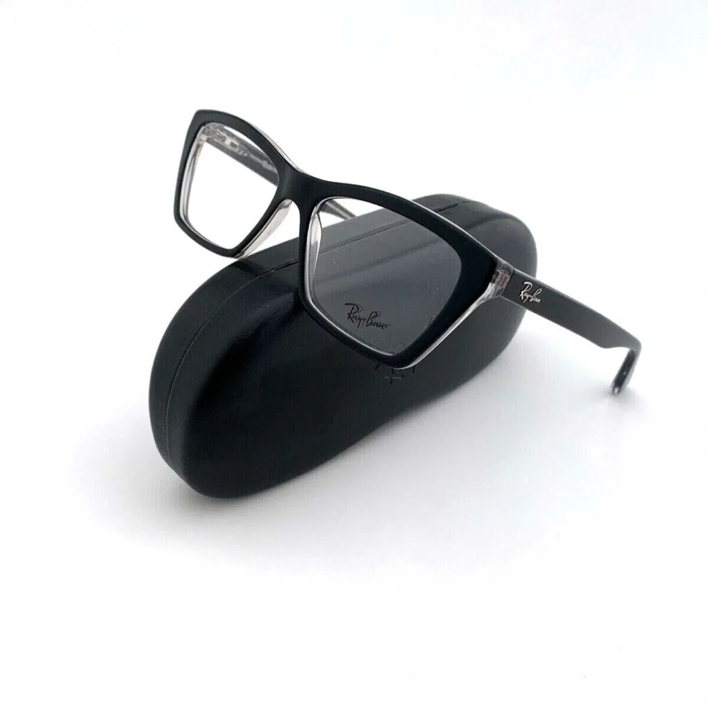 New Ray-Ban Frames Black Clear Acetate RB5316 2034 53 16 140 Unisex Eyeglasses - Picture 2 of 9